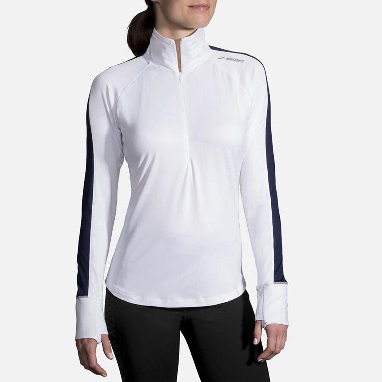 Brooks Dash Half Zip Women's Running Jackets - White (15079-DTKE)